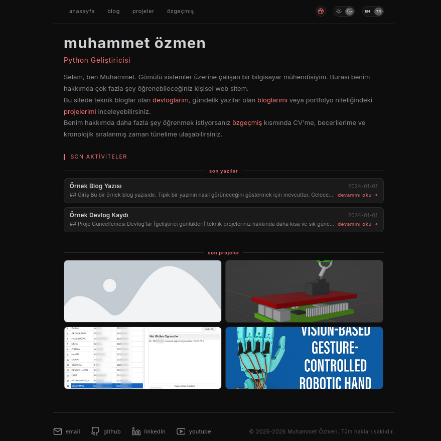 Portfolio Website - Main Interface